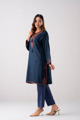 Relaxed Fit Embroidered Jacquard Cotton Lawn Kurta