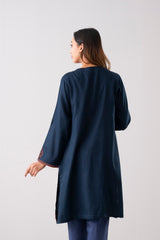 Relaxed Fit Embroidered Jacquard Cotton Lawn Kurta