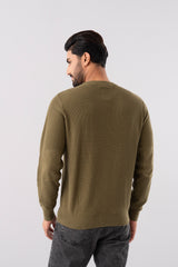 Regular Fit Waffle-Knit Sweater