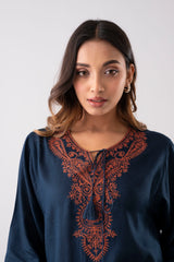 Relaxed Fit Embroidered Jacquard Cotton Lawn Kurta