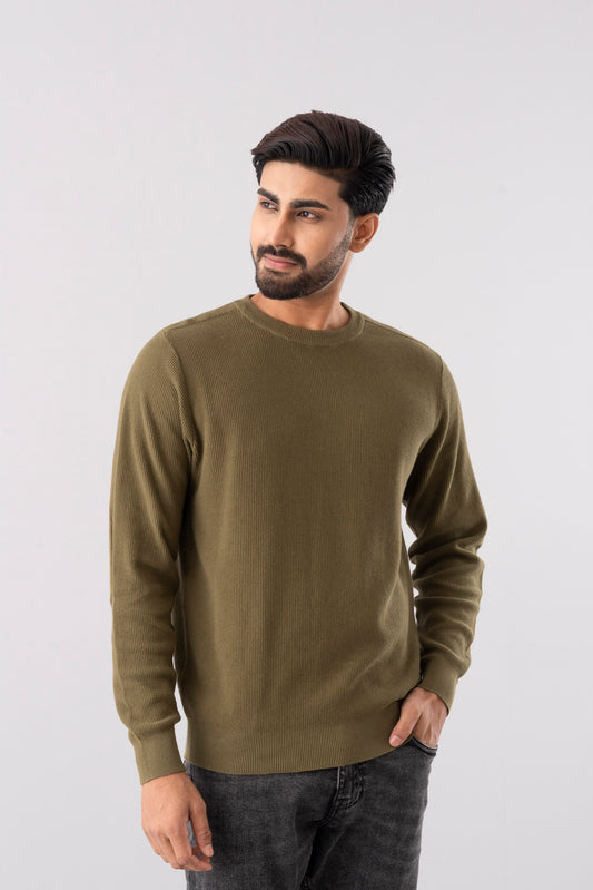 Regular Fit Waffle-Knit Sweater