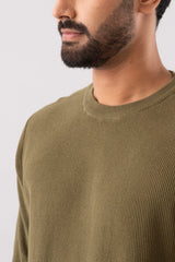 Regular Fit Waffle-Knit Sweater