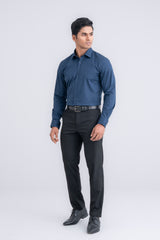 Slim Fit Micro-Printed Formal Shirt