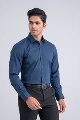 Slim Fit Micro-Printed Formal Shirt