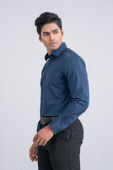 Slim Fit Micro-Printed Formal Shirt