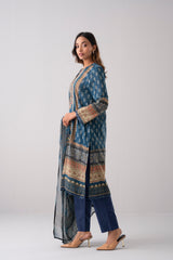 Smart Fit Embroidered and Digital-Printed Two-Piece Lawn