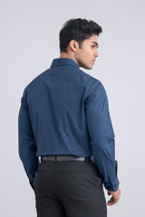 Slim Fit Micro-Printed Formal Shirt