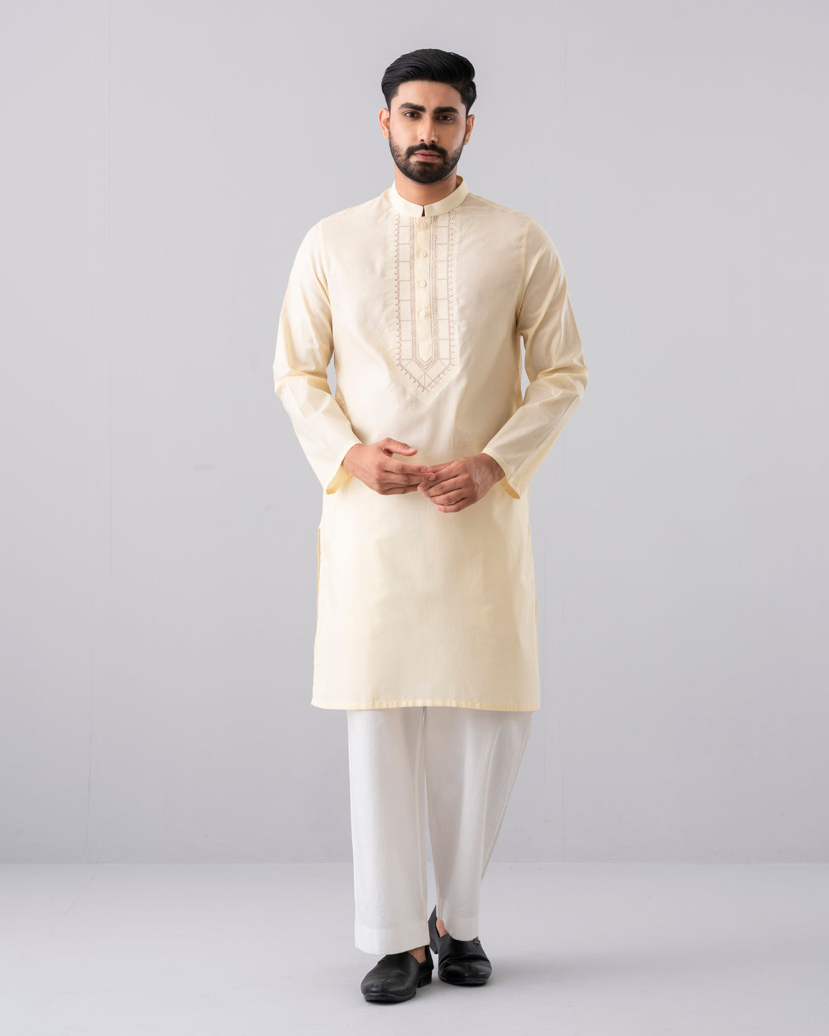 Regular Fit Embroidered Semi-Formal Panjabi