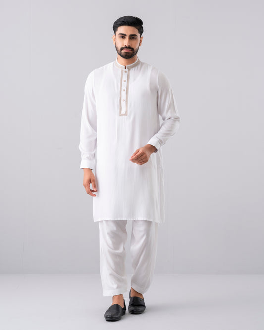 Regular Fit Embroidered Semi-Formal Kabli Set