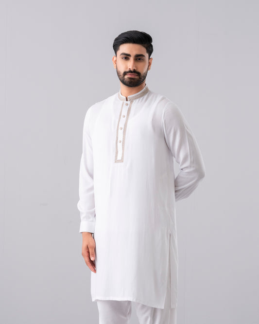 Regular Fit Embroidered Semi-Formal Kabli Set