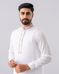 Regular Fit Embroidered Semi-Formal Kabli Set