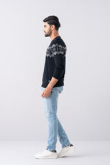 Regular Fit Full Sleeve Jacquard Sweater