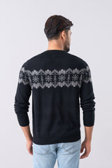Regular Fit Full Sleeve Jacquard Sweater