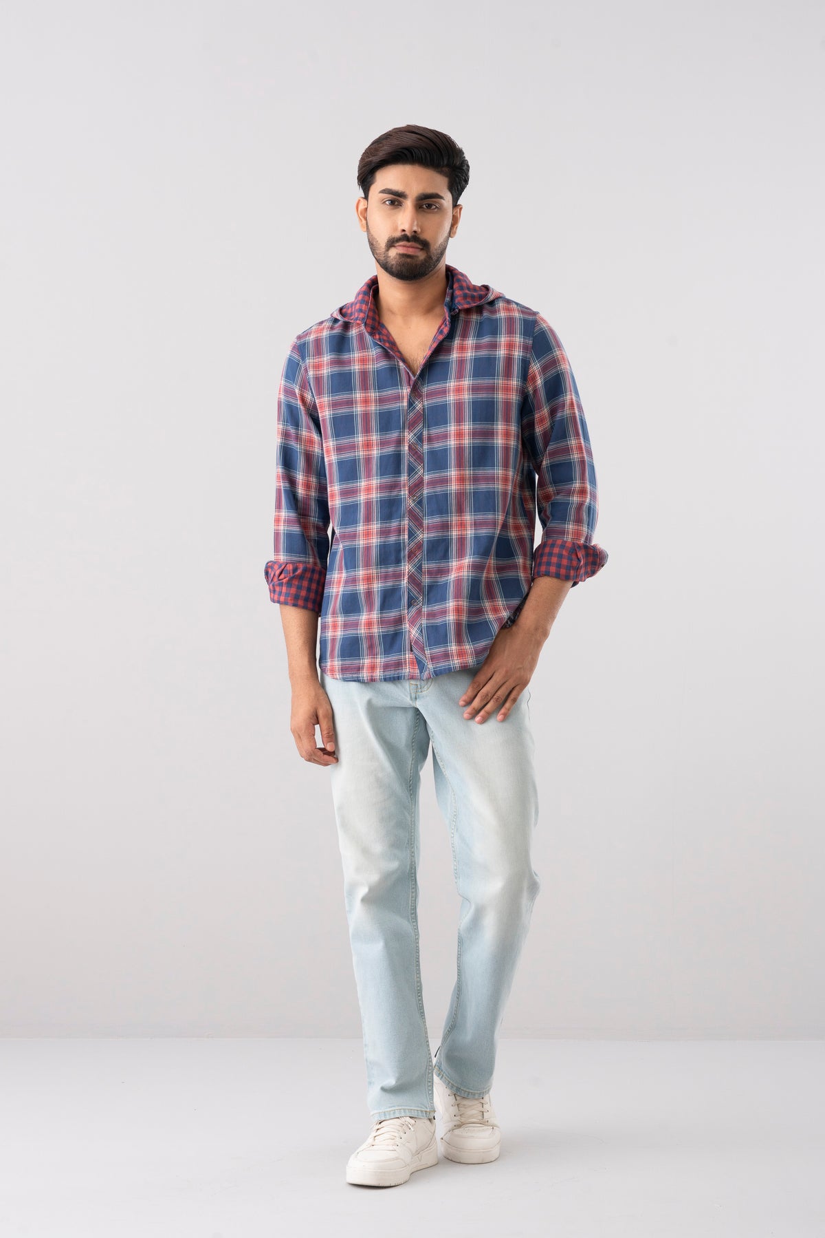 Regular Fit Reversible Hooded Casual Shirt