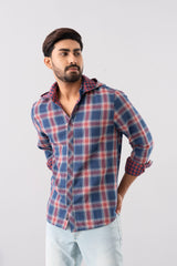 Regular Fit Reversible Hooded Casual Shirt