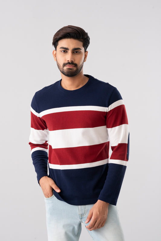 Regular Fit Engineered Striped T-Shirt