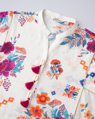 Relaxed Fit Digital Printed Three-Piece Lawn with Chiffon Dupatta