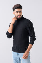 Body Fitted Long Sleeve Turtle Neck Ribbed T-Shirt