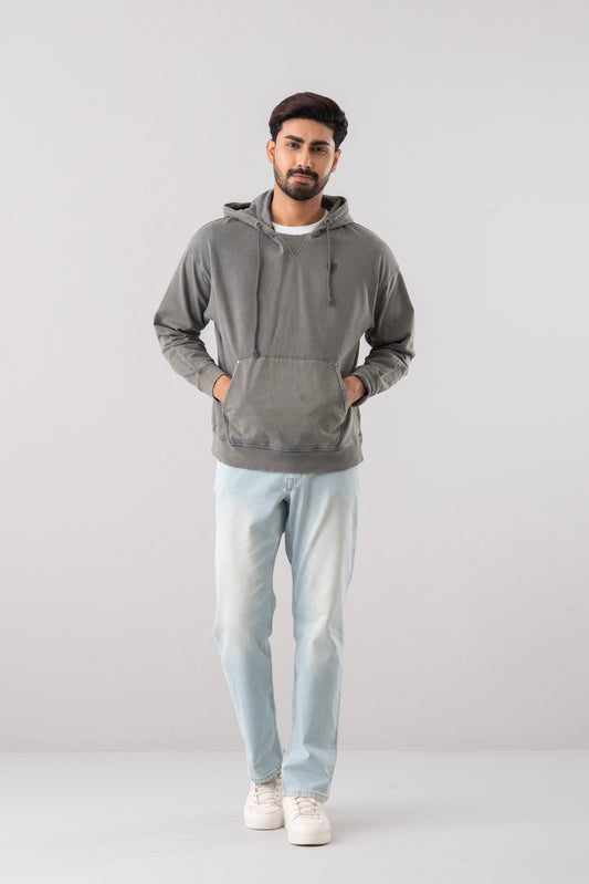 Regular Fit Acid-Washed Hoodie