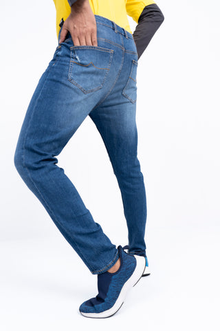 Premium Bright Blue Tapered Fit Jeans