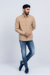 Men's Solid Color Cotton Casual Shirt