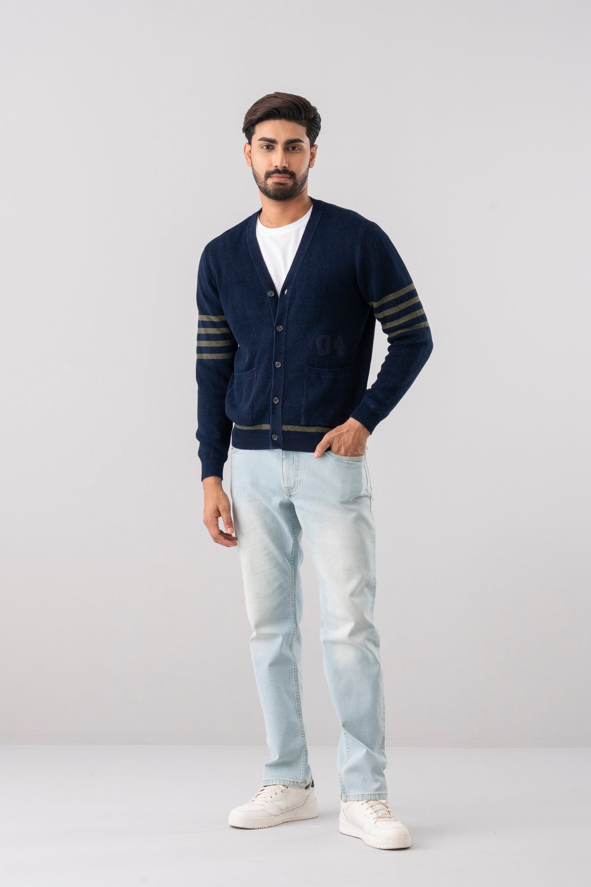 Regular Fit Indigo Cardigan