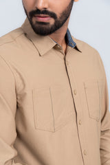 Men's Solid Color Cotton Casual Shirt