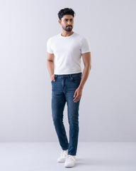 Tapered Fit Oxford Blue Jeans