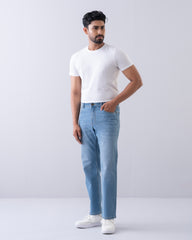 Straight Fit Blue Jeans