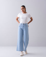 Wide-leg High-Waist Denim