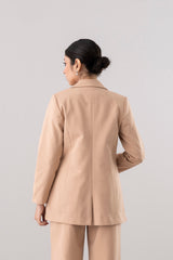 Double-Breasted Blazer with Peak Lapel