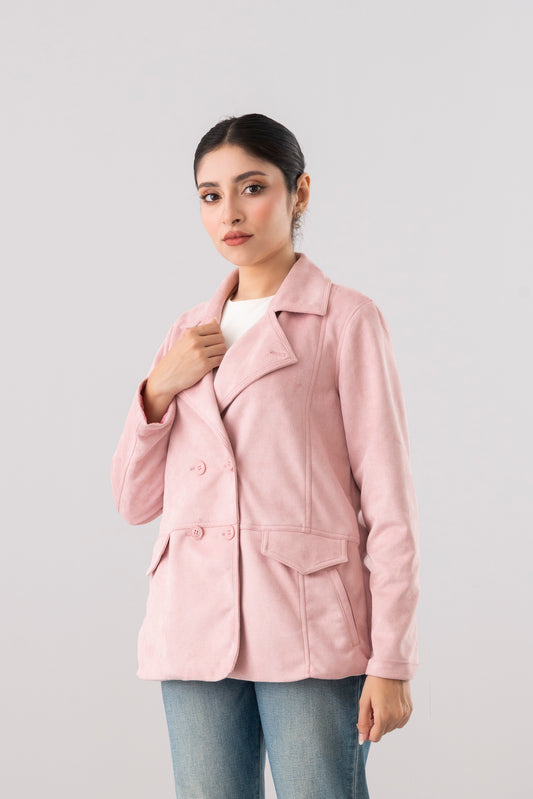 Double-Breasted Suede Jacket