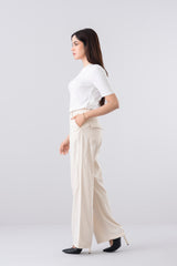 Wide-Leg Fashion Twill Trouser