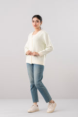 Regular Fit Yarn-Dyed Acrylic Cardigan