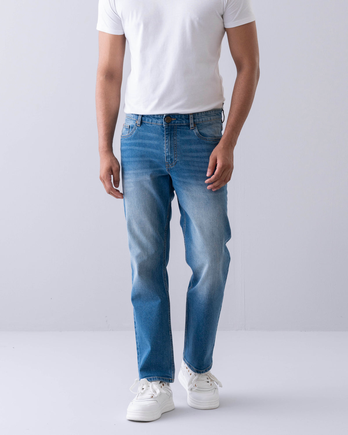 Straight Fit Blue Jeans