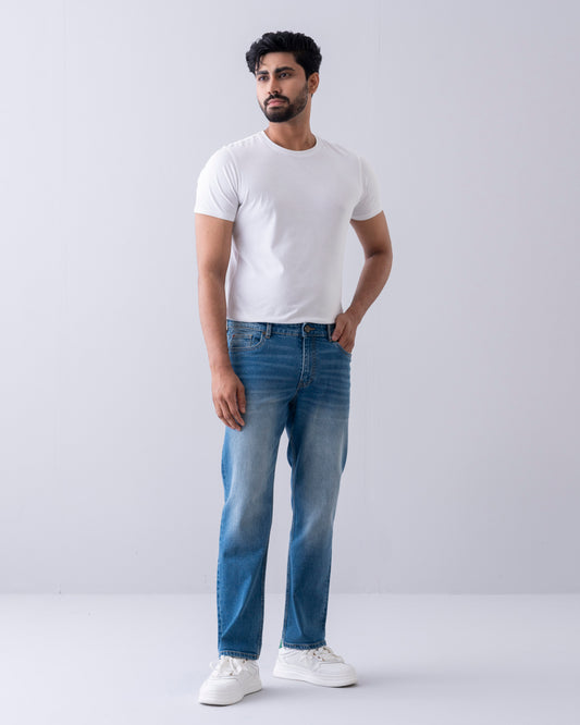 Straight Fit Blue Jeans