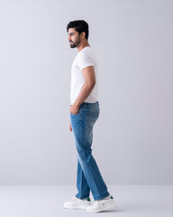 Straight Fit Blue Jeans
