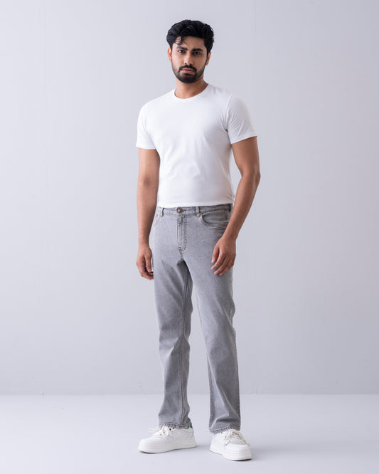 Straight Fit Light Gray Jeans