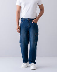 Baggy Fit Navy Jeans