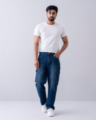Baggy Fit Navy Jeans