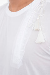 Regular Fit Embroidered Cotton Fatua