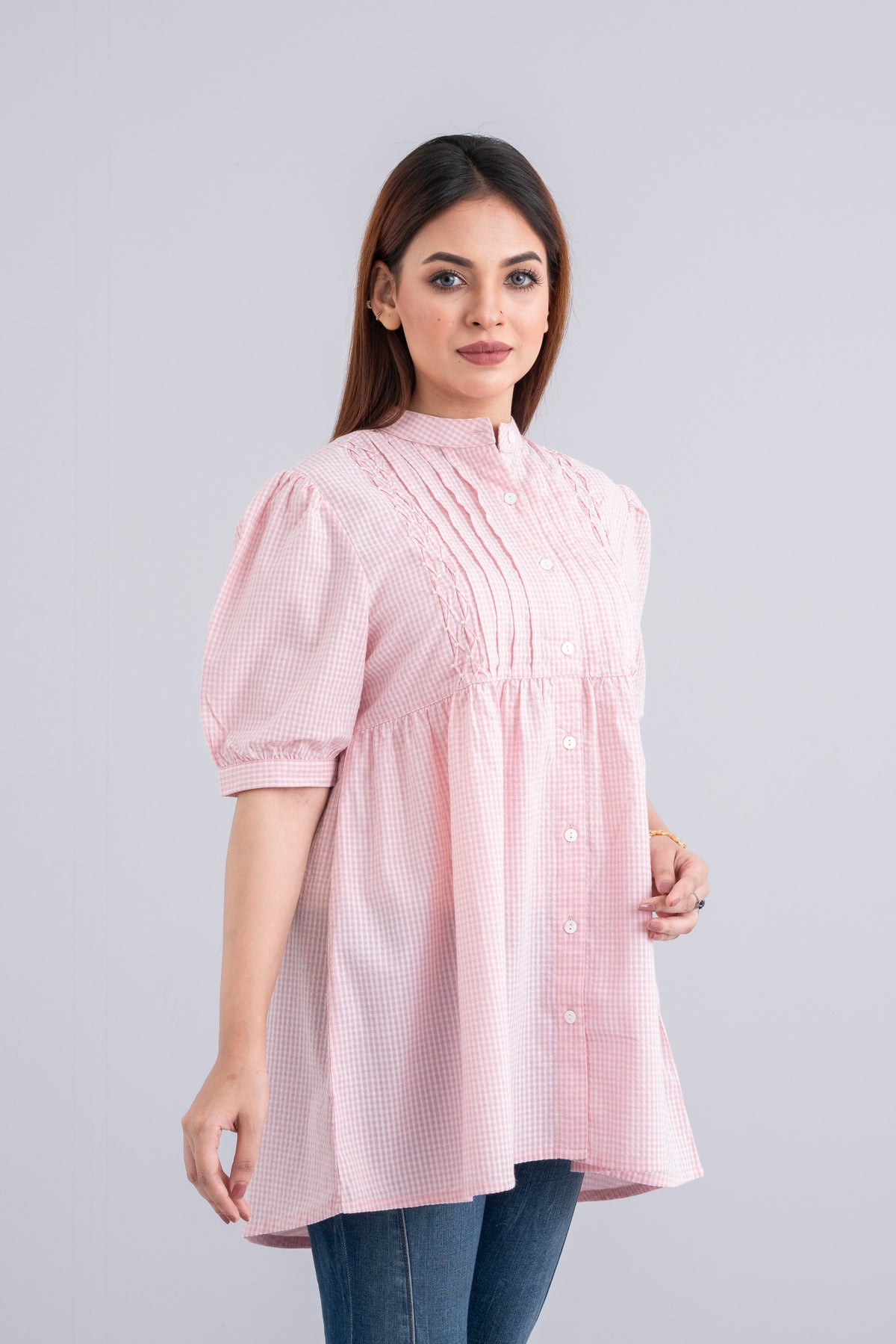 Oversized Fit Checkered Cotton Casual Shirt