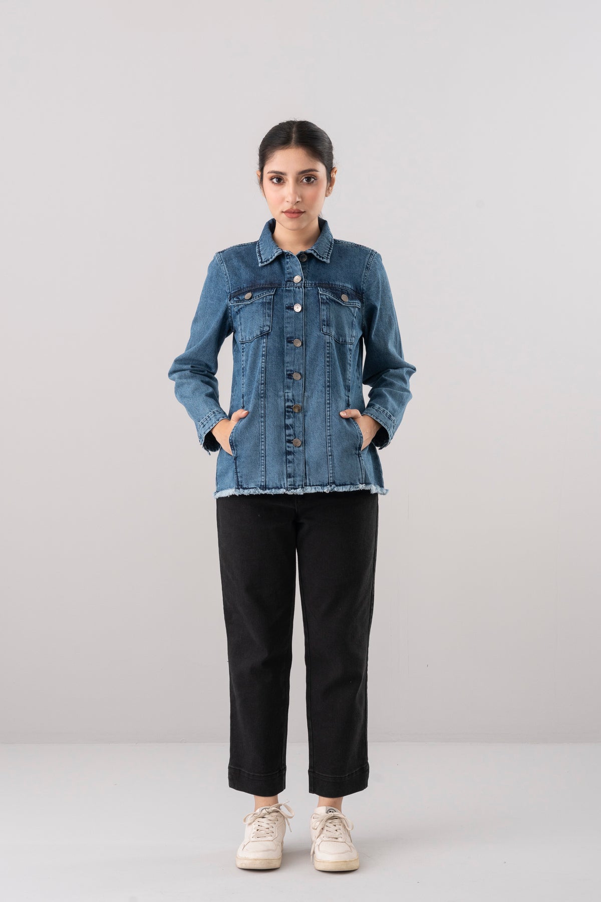 Regular Fit Mid-Washed Denim Jacket