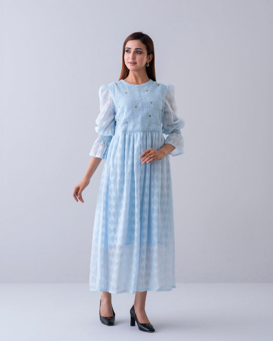 Women's Lurex Jacquard Long Dress