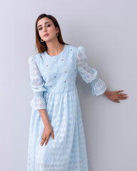 Women's Lurex Jacquard Long Dress