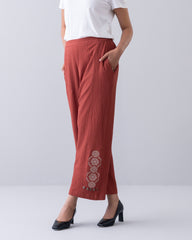 Embroidered Wide-Leg Pants - Mystika