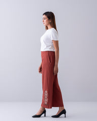 Embroidered Wide-Leg Pants - Mystika
