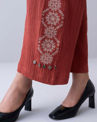 Embroidered Wide-Leg Pants - Mystika