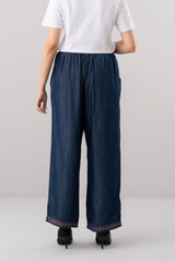 Relaxed Fit Denim-Style Ethnic Pants