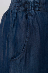 Relaxed Fit Denim-Style Ethnic Pants